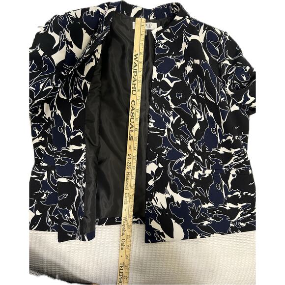 Kasper Print Suit Collarless Open Front Jacket - Picture 9 of 9